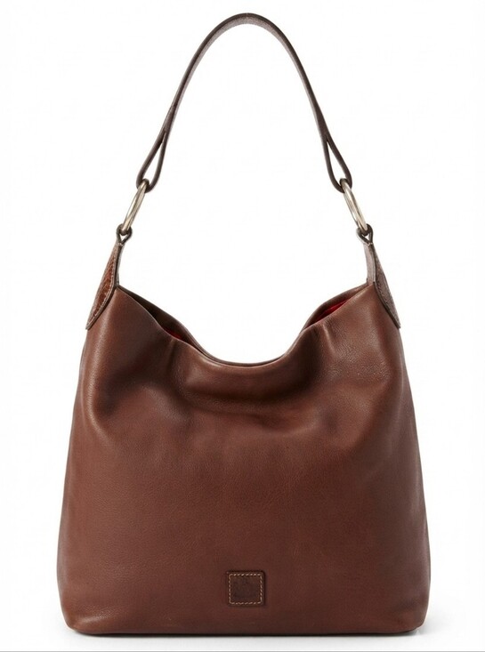 Dooney & Bourke Handbags - Dooney & Bourke Florentine leatherhobo tan brown leather w gold-tone hardware
